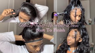 Sunber Hair Spicy Messy Half Up - Half Down 