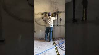 Instalación y conexión de gas en cocina en vivienda a estrenar #gasista #obra