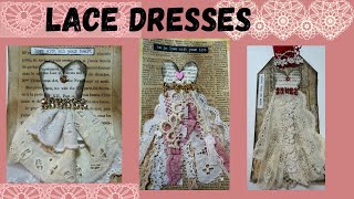 Lace dresses in junk journals, for #JustGoWithIt