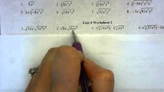 Math 3 Unit 4 Obj 2 Select Problems