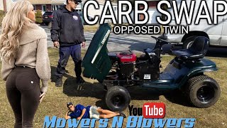 CRAFTSMAN LT1000 BRIGGS OPPOSED TWIN LAWN TRACTOR CARBURETOR SWAP ETHANOL SAFEGUARD FUEL TREATMENT