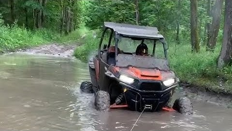 RZR Turbo Polaris Testing How Winch Works! Experience with Buggy in the Forest Swamp Mud