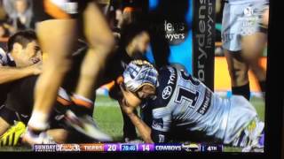James Tedesco Amazing Try Destroys The Cowboys Defense West Tigers Vs Cowboys Round 22 2016