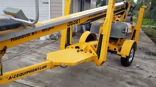 Haulotte 3632t BilJax review compare to JLG and Genie towable boom lift