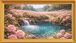 Roses by the Spring Pool | Vintage Gold Frame | 4K TV Art Screensaver screenshot 5