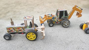 How to make JCB at Home from Matchbox | DIY JCB Backhoe Loader | Mini JCB Science Project