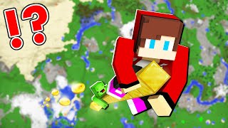 How Mikey and JJ CLIMB UP on TOP of The GOLDEN TOWER ? - Minecraft (Maizen)