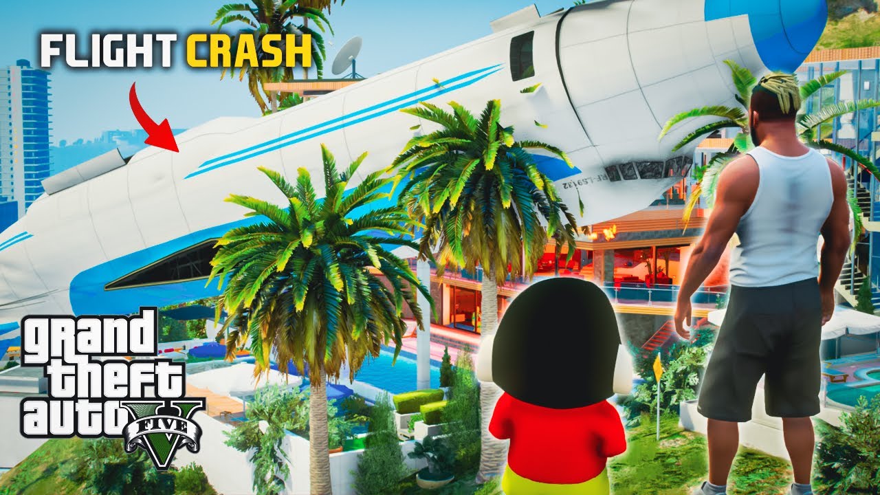 GTA 5: Shinchan & Franklin Survived A Plane Crash