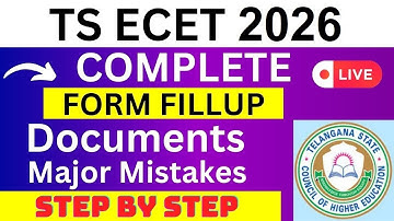 TS ECET 2026 Application Form - TS ECET Registration 2026| How To Fill TS ECET 2026 Application Form