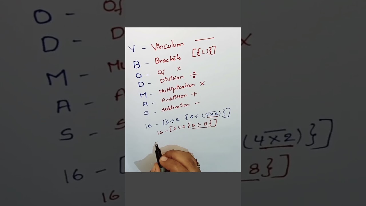 Simplification of Vbodmas rule 