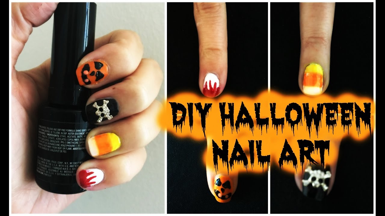 SpOoKy Halloween Nail Art - DARE TO TRY FOR BEGINNERS - YouTube