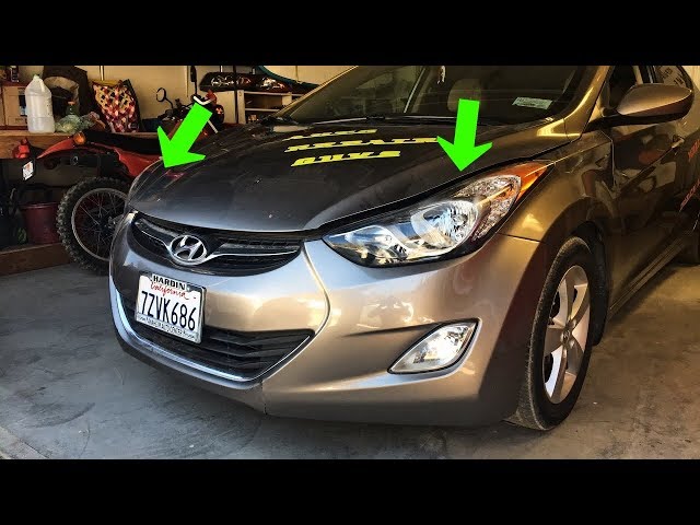 For 2011 2012 2013 Elantra LED Tube Halo Projector Black Headlight Lamp +DRL Kit | UK