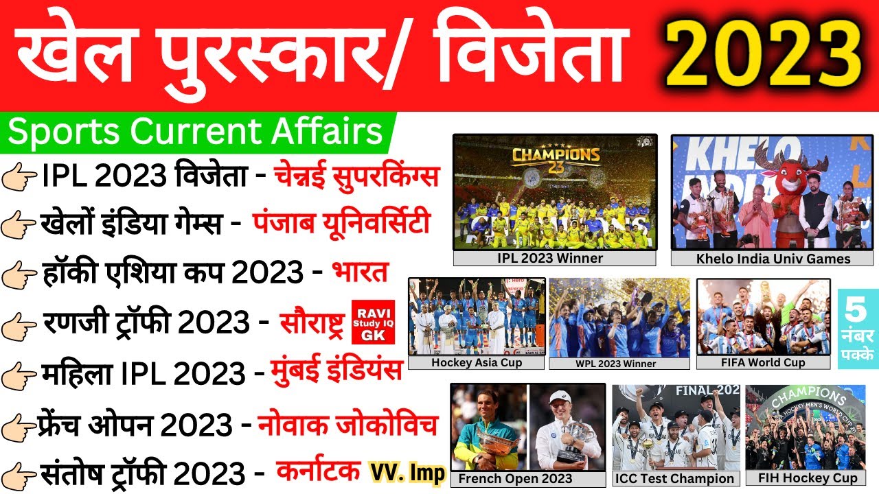 Sports Awards 2023 | खेल पुरस्कार 2023 | Current Affairs 2023 | Khel ...