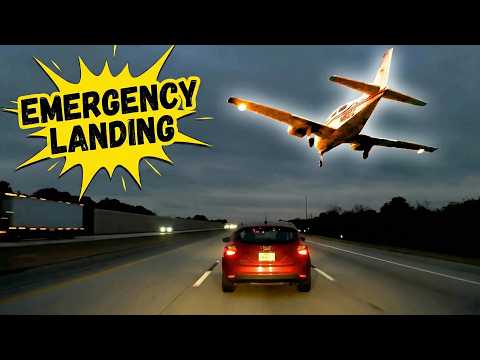 Plane Engine Fails over Highway During Rush Hour