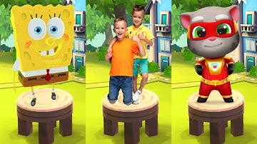 Talking Tom Hero Dash VS Tag with Ryan SpongeBob VS Vlad & Niki Run All Characters Unlocked Gameplay