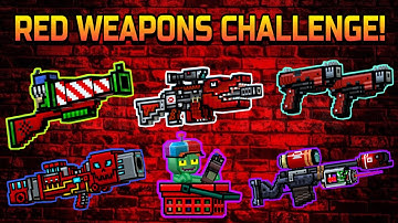 Using All Level 65 Red Weapons Challenge! - Pixel Gun 3D