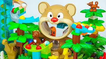 Satisfying Building Blocks Marble Run ASMR Very popular! Animal-themed block coasters compilation