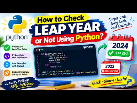 How to Check Leap Year or Not in Python | Python Program for Beginners | Vagdevi Technologies