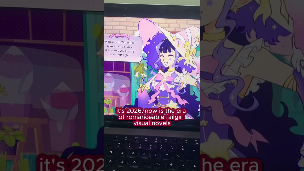 meet mirabelle, our upcoming yuri game's failgirl love interest! 🧹 ✨ (more info in caption)