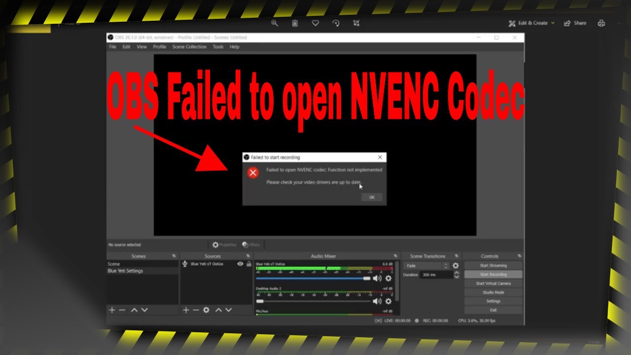 Failed To Open Nvenc Codec Generic Nvidia Geforce Forums