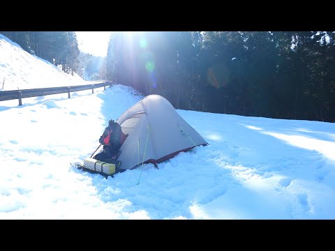 九州脊梁登山　雪中テント泊　石楠山(しゃくなんやま)熊本県八代市　撮影2023.29-30