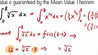 5.4.8 The Mean Value Theorem Of Integration (Find c Value Such That It Satisfies MVT)