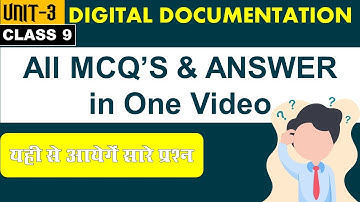 Class 9 Digital Document MCQ Question Answer | IT 402 | Class 9 |