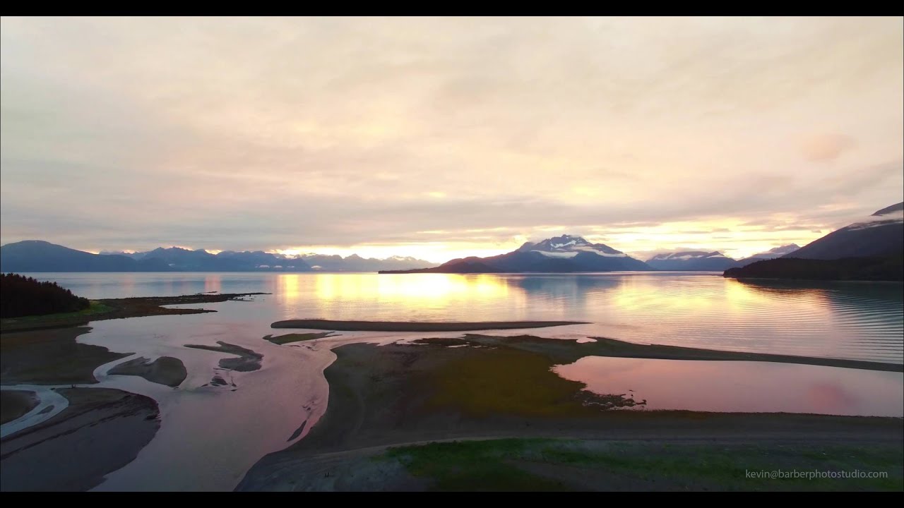 Berners Bay, Alaska Sunset Drone Flight YouTube