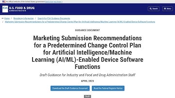 FDA allows self-improving AI/ML software in Medical Devices? Guidance (1/10)