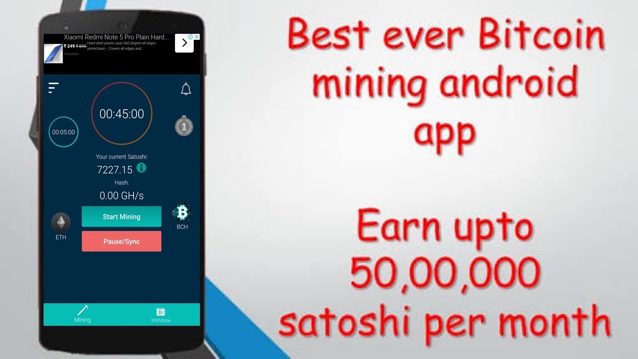 actual bitcoin mining for android