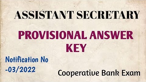 Assistant Secretary Provisional Answer key 2022.Ep:475