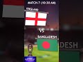 NZ won by 99 runs, ICC MENS INTERNATIONAL WORLD CUP MATCH 7 & 8. END VS BAN , PAK VS SL