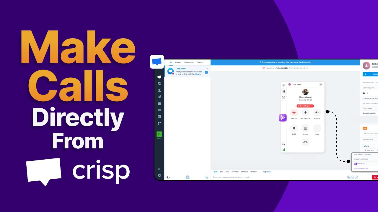 Make Calls Directly from Crisp Chat with KrispCall INTEGRATION - YouTube