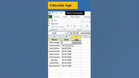 How to calculate Age In Excel | Excel & Google Sheet Trick | Excel Formula of Age Calculating.