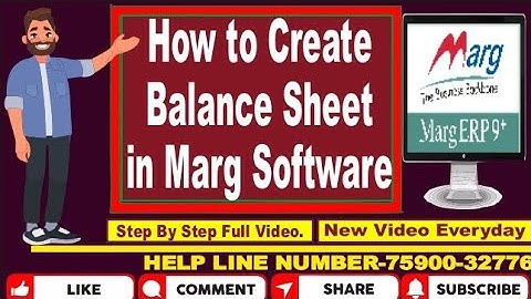 HOW TO CREATE BALANCE SHEET IN MARG SOFTWARE | MARG SOFTWARE ME BALANCE SHEET KAYSE NIKHALE.