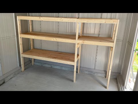 Building garage shelves with 2×4 - YouTube