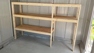 Building garage shelves with 2×4