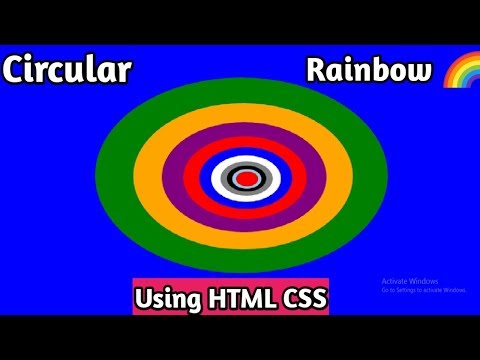 Circular rainbow using html and css 2019