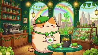 St.  Patrick’s Day Lofi 🍀 Cozy Cat Café & Rainbow View 🌈 Relaxing Chill Beats screenshot 4
