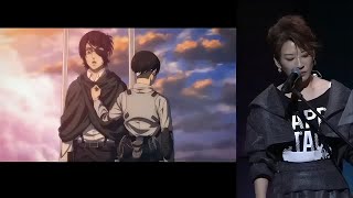 Hange Vs Anes Colosales - Actuación De Voz En Vivo Seiyuu - Romi Park