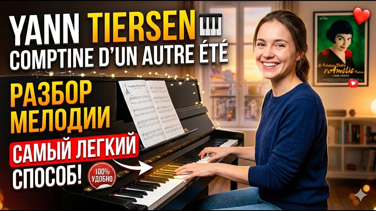 Легкая Левая Рука. Разбор Мелодии Яна Тирсена | Piano Tutorial Comptine d'un Autre Été