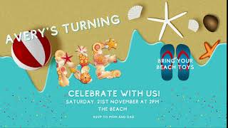 First Birthday Beach Party Video Invitation *DEMO*