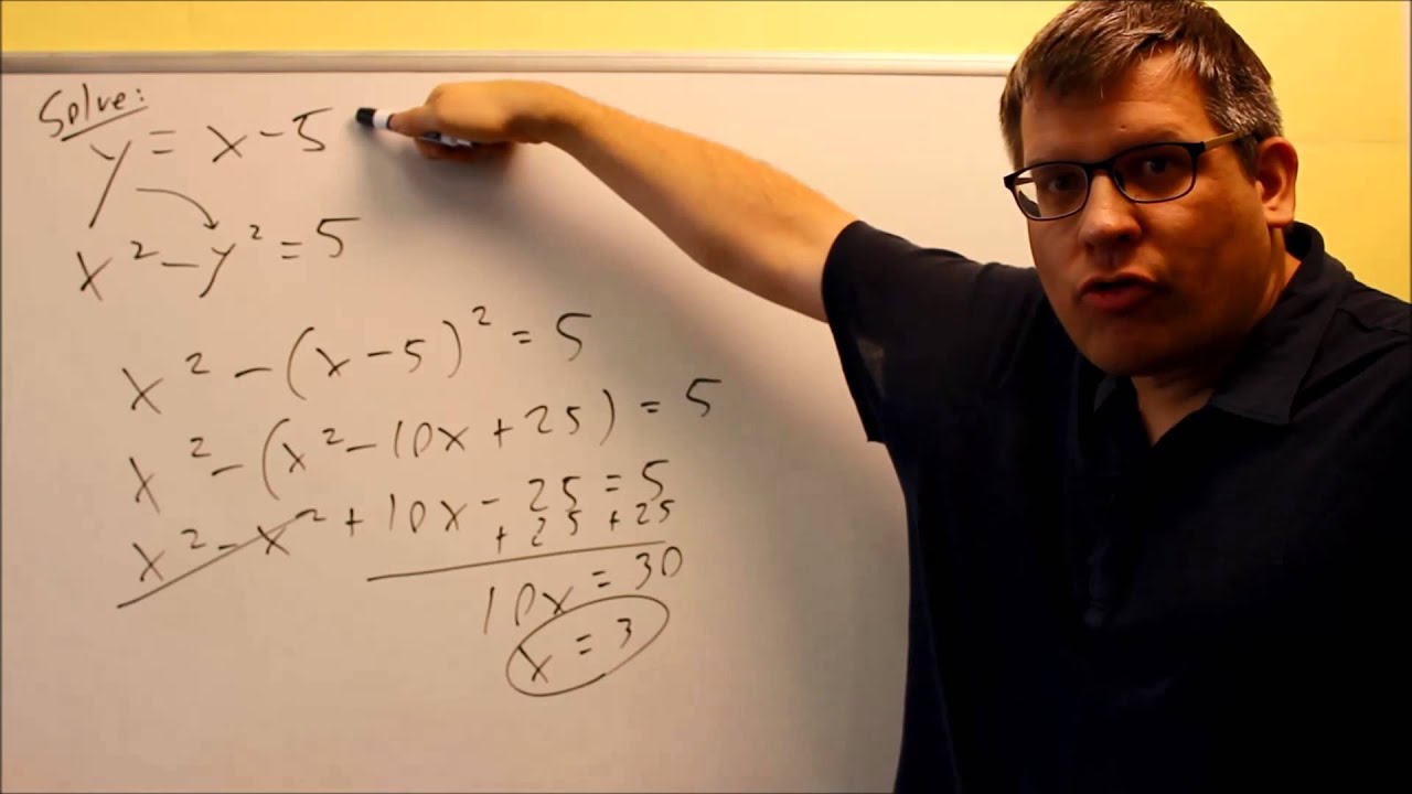 Solving a System of Non-Linear Equations: Ex 2 - YouTube