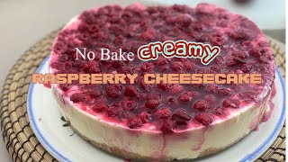 Homemade No bake Creamy Raspberry cheese cake