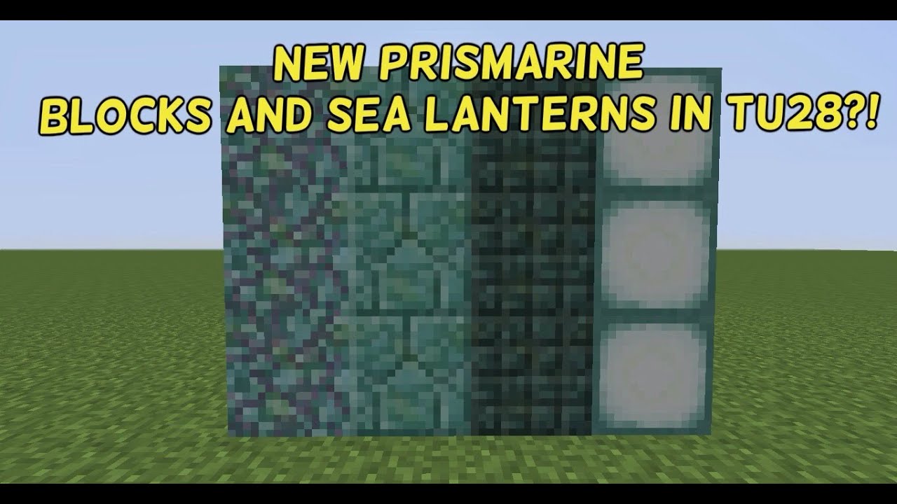 Minecraft tu28 new prismarine block variants and sea lanterns in tu28