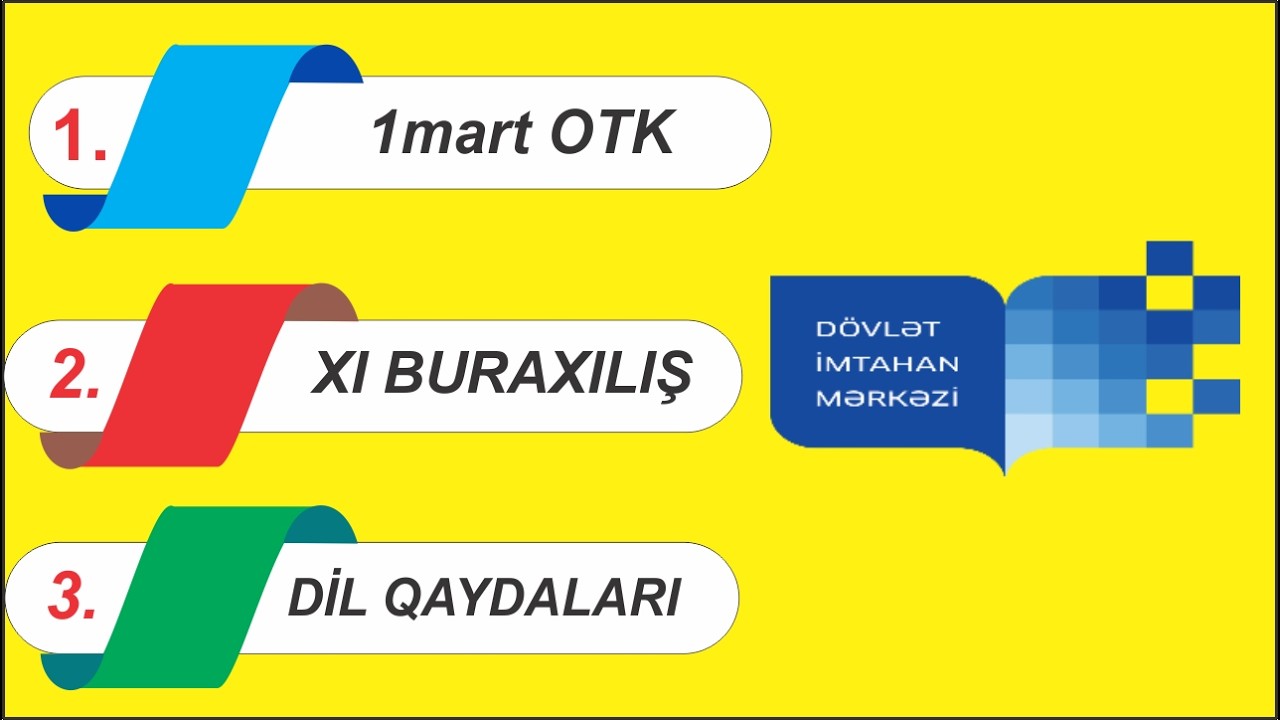 1 mart 2026 OTK / XI Buraxılış tipli sınaq / Azərbaycan dili Dil qaydaları