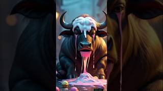 A beautiful story in the buffalo eats its fill of ice cream#rabin studio
