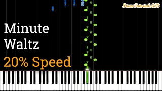 Chopin  Minute Waltz op 64 No 1 Slow Piano Tutorial 20 Speed