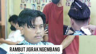 teknik potong rambut belah tengah jigrak ngembang minta low fade comma hair ada penjelasan disimak