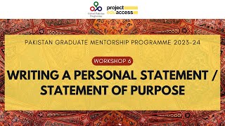 Writing a Personal Statement / Statement of Purpose | Workshop 6/10 by OPP x Project EduAccess